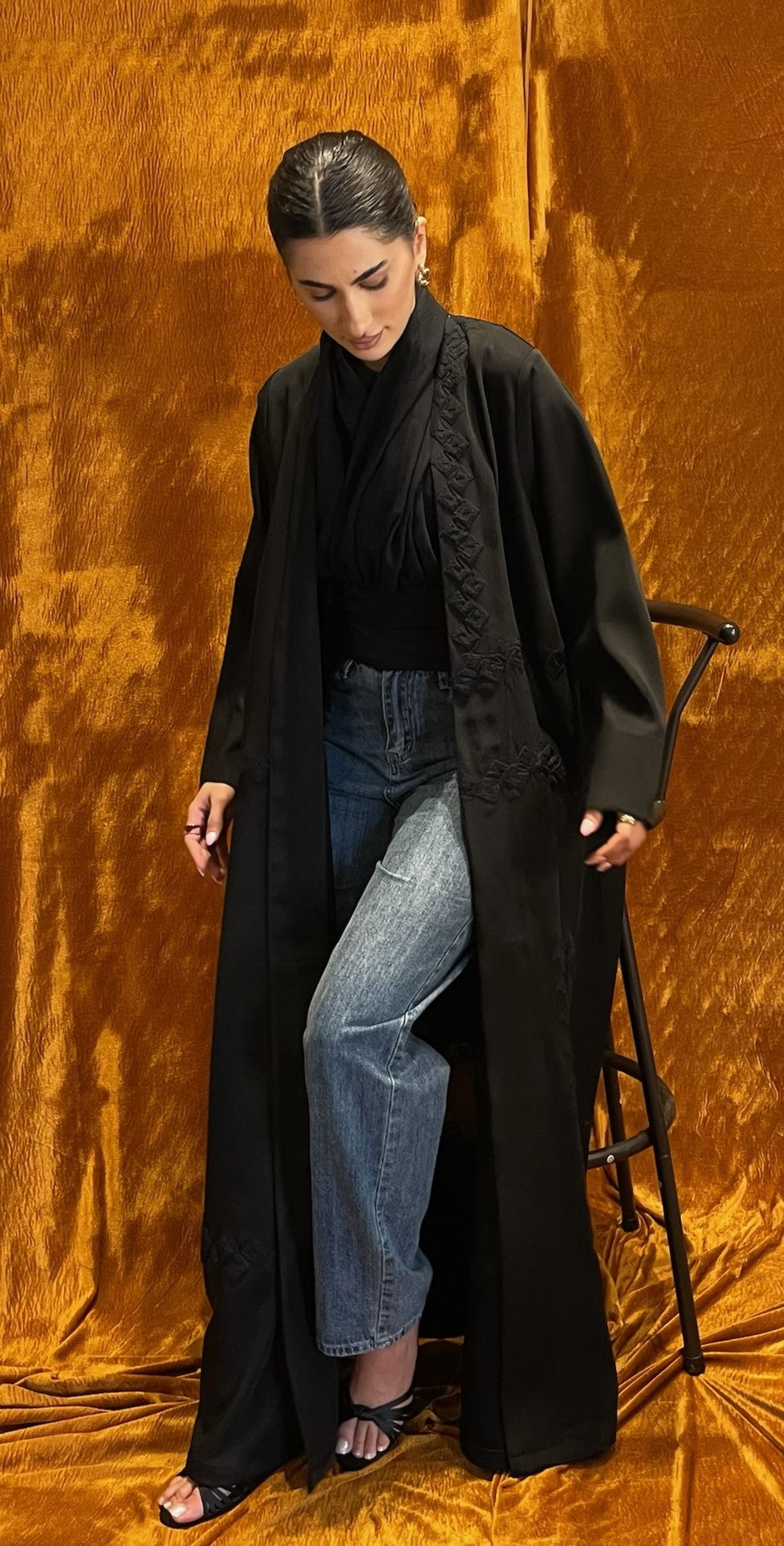 Black Embroidered Abaya