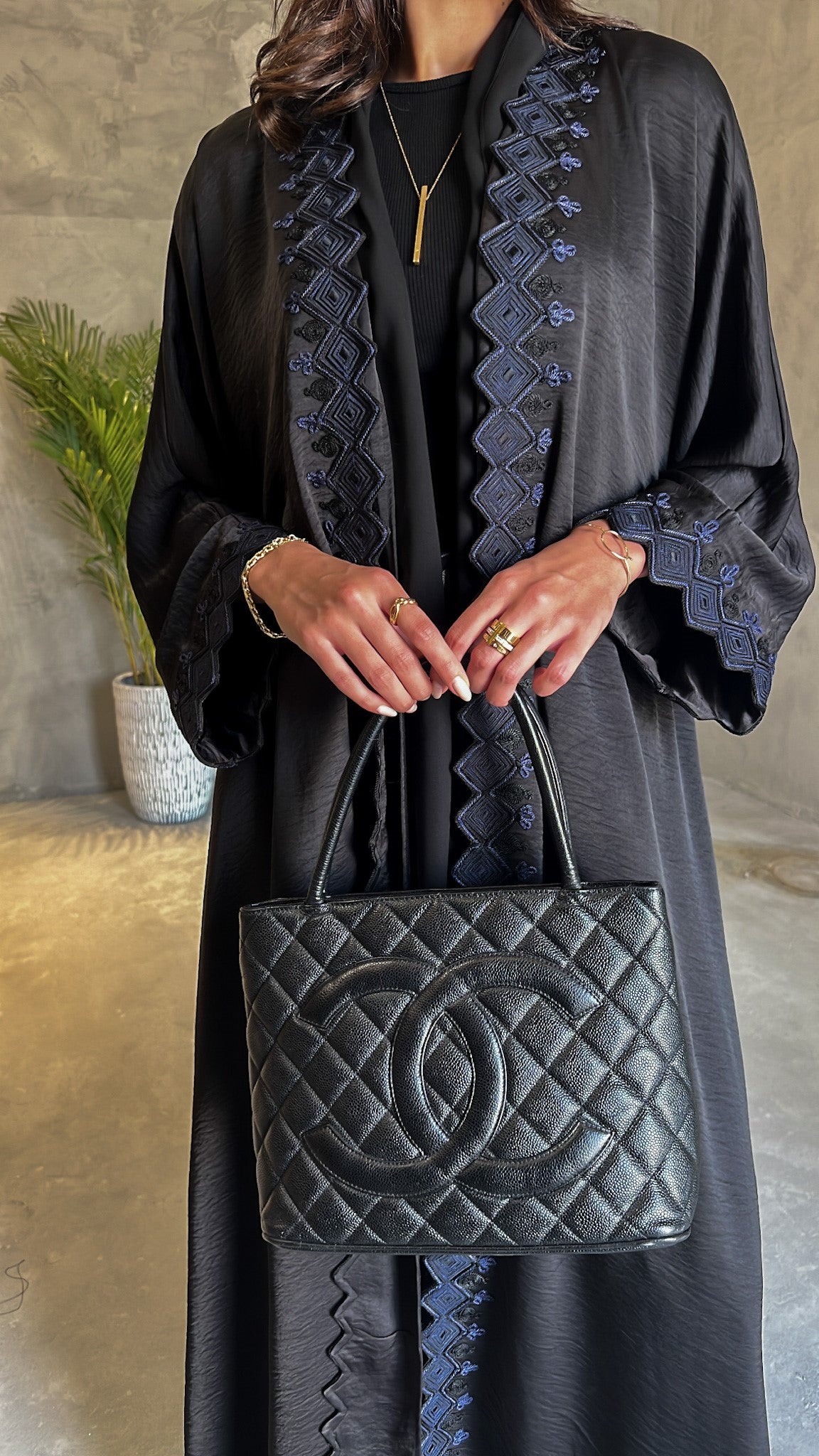 Black Embroidered Abaya