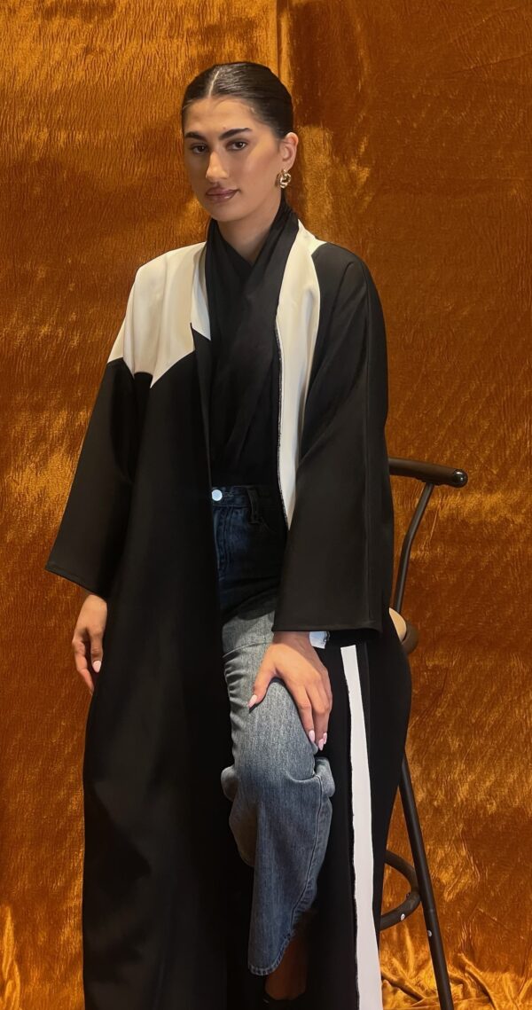Black and White Abaya
