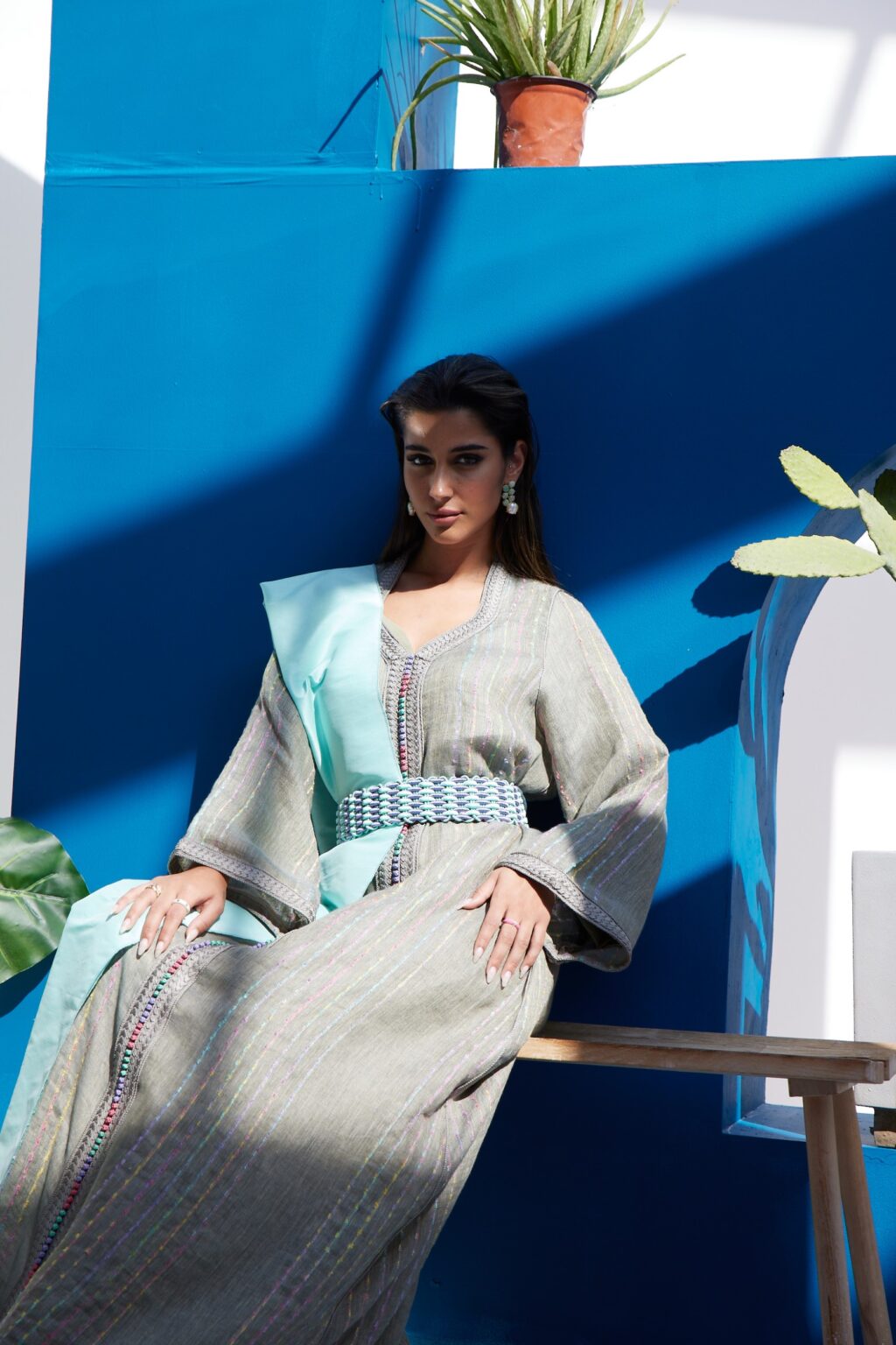 Grey Moroccan Kaftan - Size Medium Only