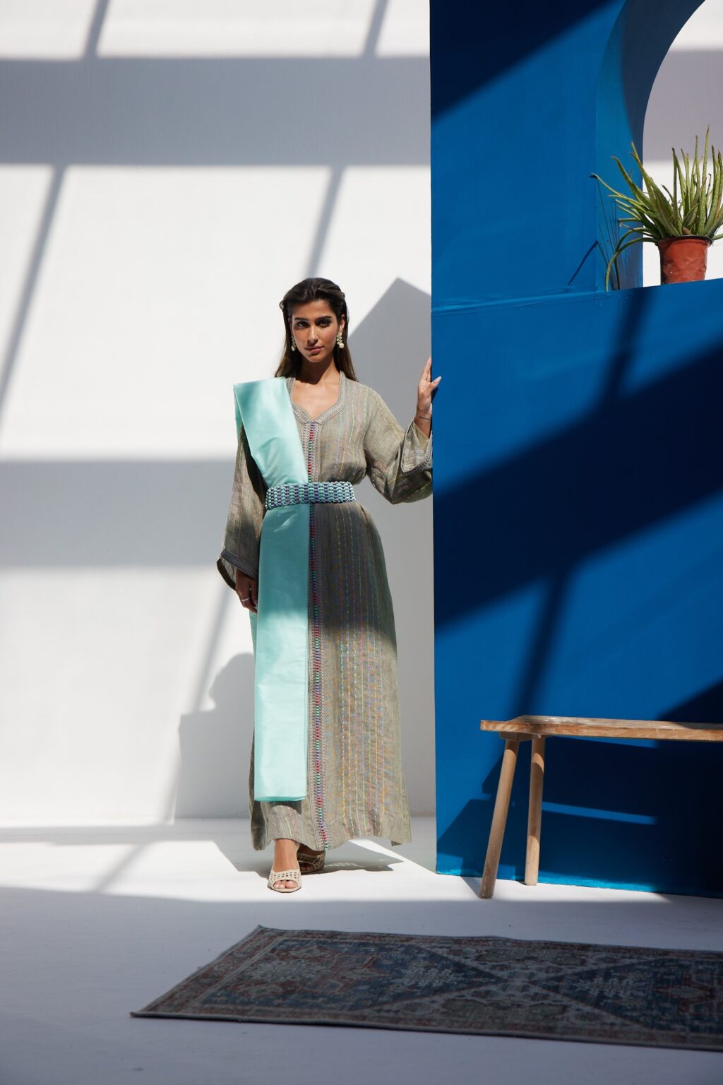 Grey Moroccan Kaftan - Size Medium Only