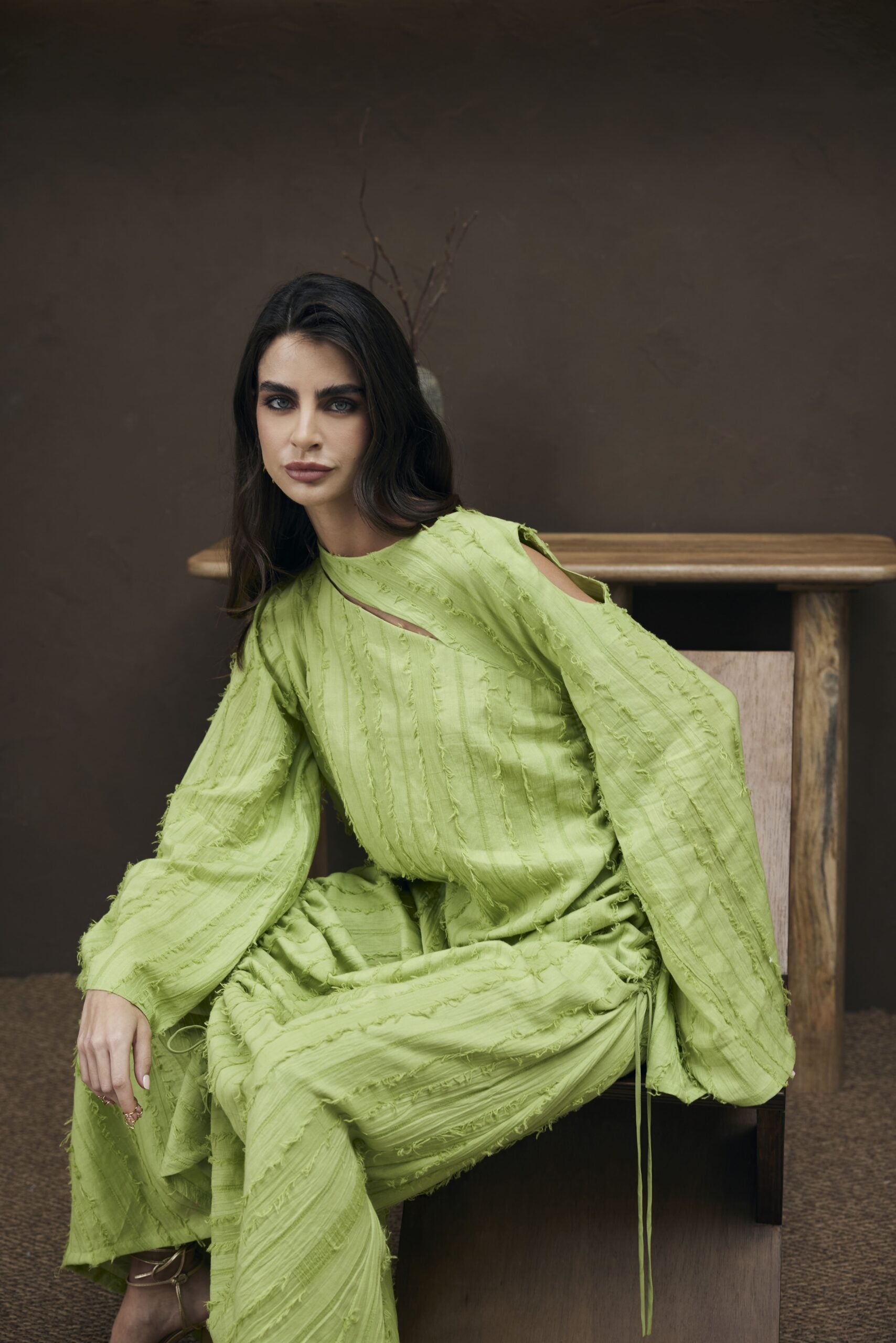 Light green cotton kaftan - Size Medium Only
