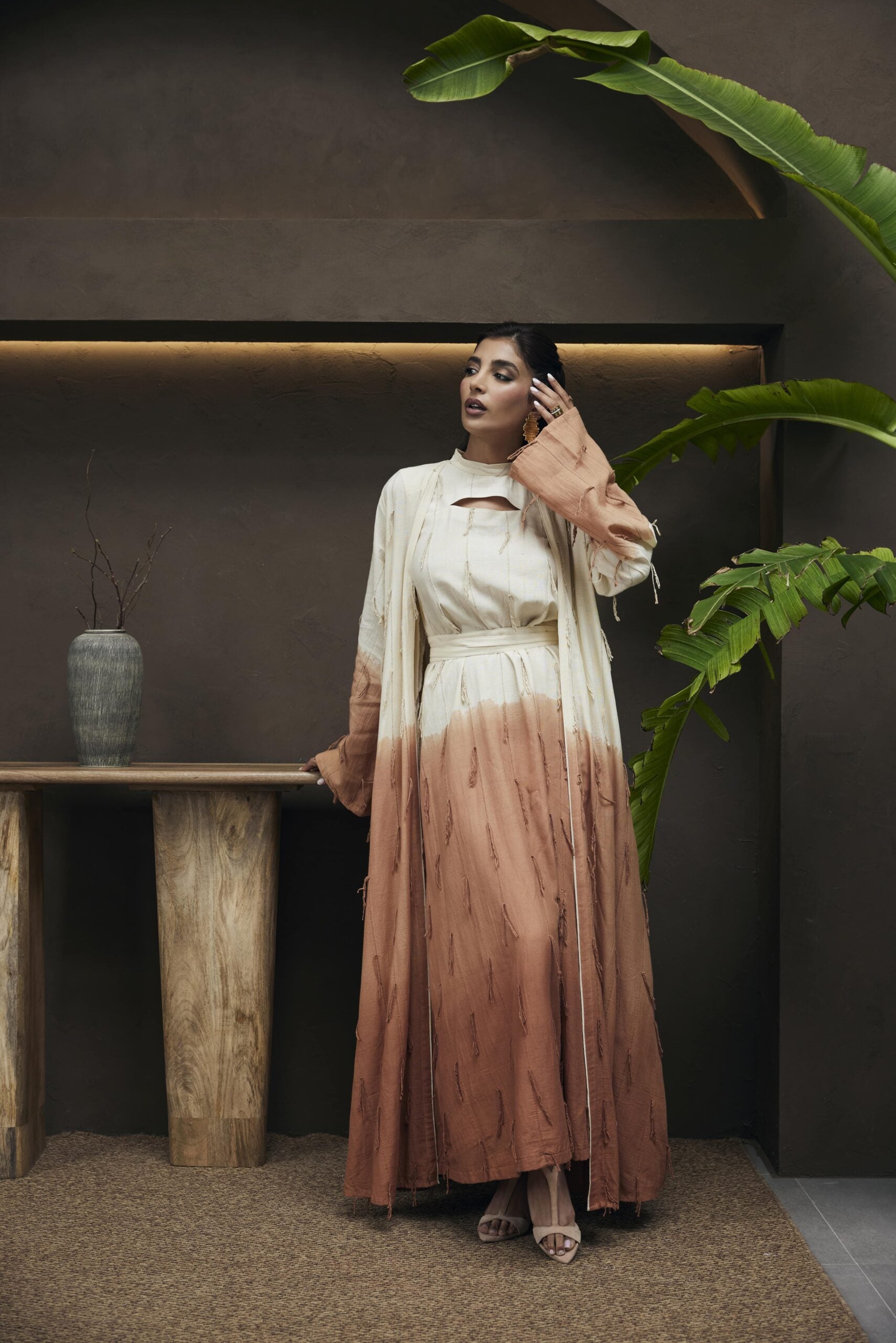 Ombre two piece kaftan