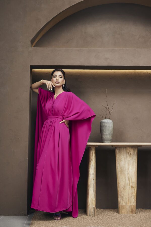 Two piece foschia buttoned dress and cape