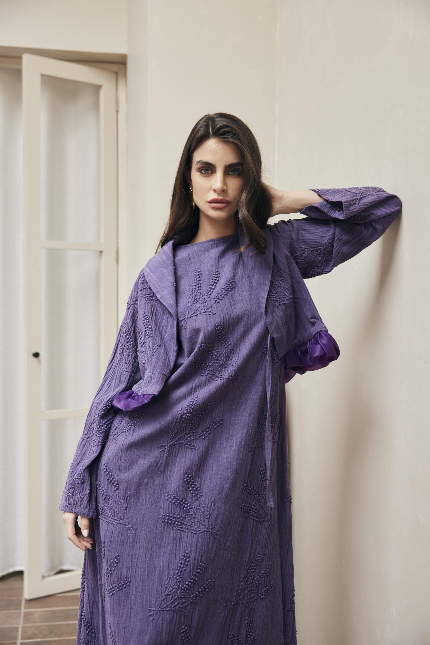 Two piece purple kaftan
