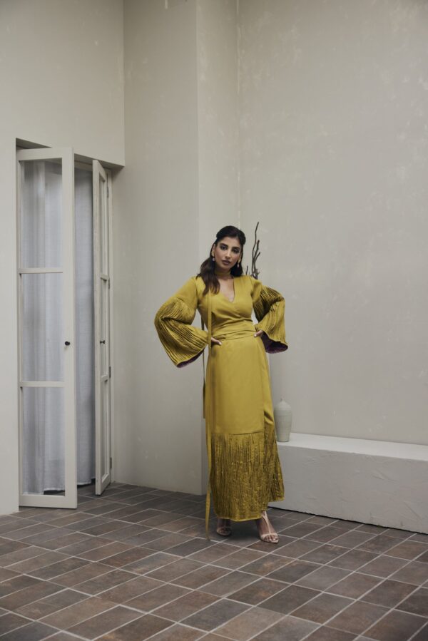 Yellow Wrap Kaftan - Medium Only